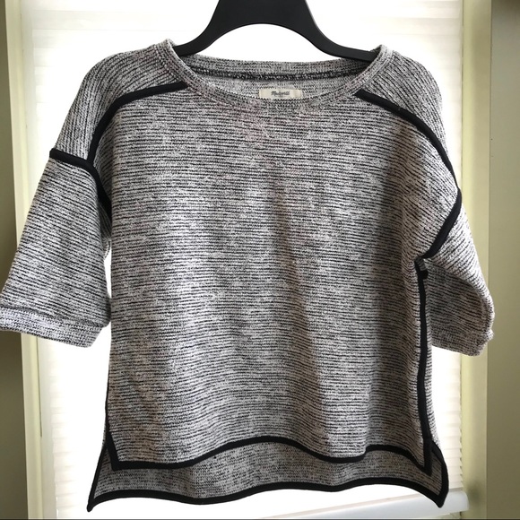 Madewell women’s textured cropped sweatshirt sz XS - Picture 2 of 7